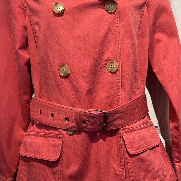 Old Navy Coral Double‎ Breasted Belted Jacket Size Small - Picture 3 of 13